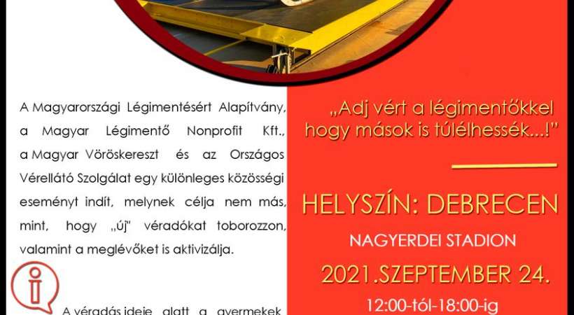 Véradás a légimentők javára Debrecenben