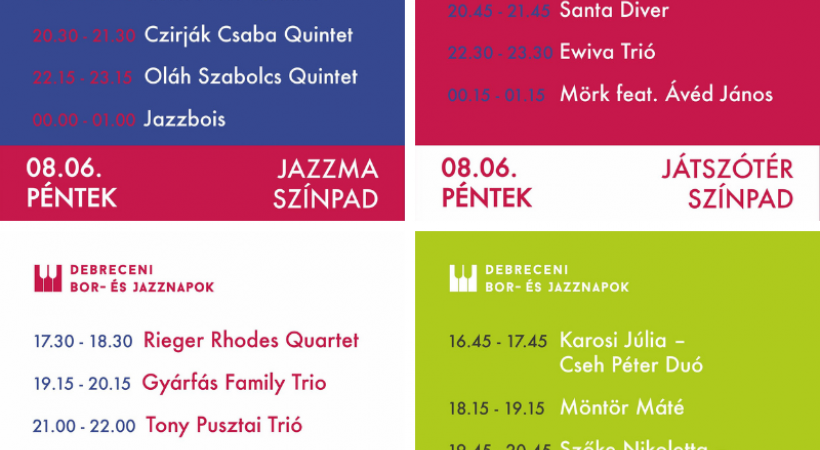 Debreceni Bor-és Jazznapok 2021 pénteki program