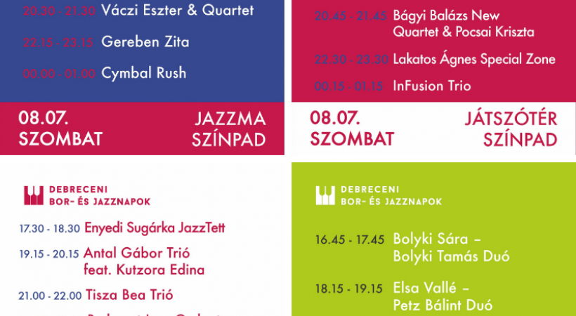 Debreceni Bor-és Jazznapok 2021 szombati program