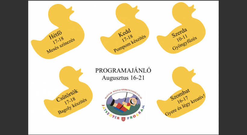 Máltai játszótér heti programjai 